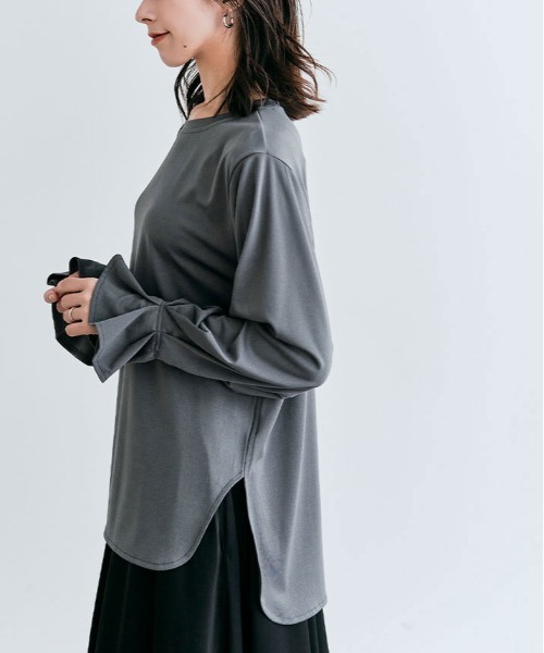 kirakiraShop（キラキラショップ）の「キャンディ スリーブ カットソー（Tシャツ/カットソー・レディース・モカ/チャコール/ブラック/オフホワイト・M/L）」の19枚目の写真
