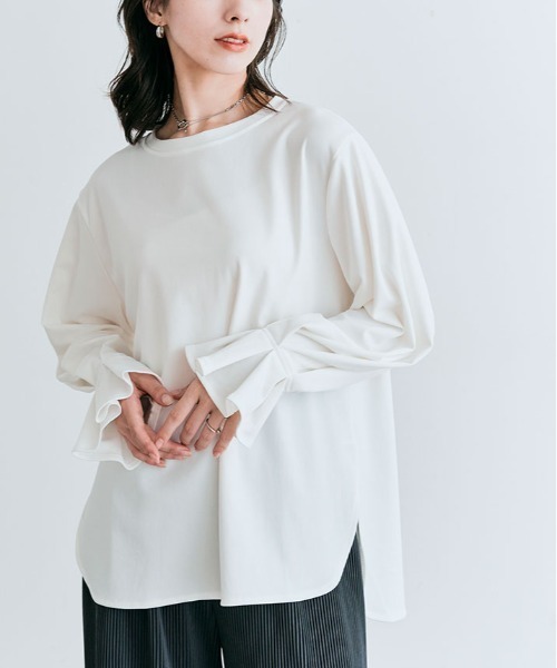 kirakiraShop（キラキラショップ）の「キャンディ スリーブ カットソー（Tシャツ/カットソー・レディース・モカ/チャコール/ブラック/オフホワイト・M/L）」の10枚目の写真