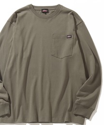 【GENUINE DICKIES/ジェニュインディッキーズ】 ロングスリーブ ビッグシルエット ポケット付き ワンポイントTシャツ