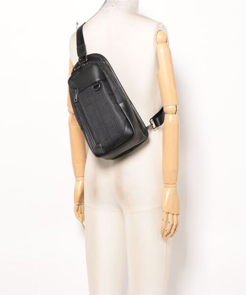 TAKA-Q（タカキュー）の「【両掛け仕様】タカキュー グレンチェック ボディバッグ（ボディバッグ/ウエストポーチ・メンズ・ネイビー/ブラック・FREE）」の6枚目の写真