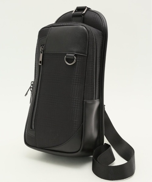 TAKA-Q（タカキュー）の「【両掛け仕様】タカキュー グレンチェック ボディバッグ（ボディバッグ/ウエストポーチ・メンズ・ネイビー/ブラック・FREE）」の2枚目の写真