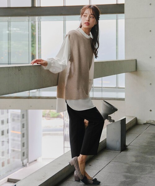 Tiaclasse（ティアクラッセ）の「テーパードパンツ（その他パンツ・レディース・アイボリー/ブラック/ブラック系その他/チャコールグレー・XL）」の12枚目の写真