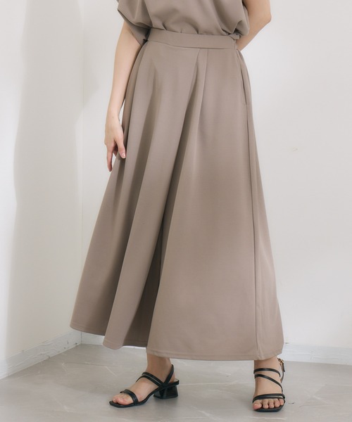 KATHARINE ROSS（キャサリンロス）の「【KATHARINE ROSS】仮撚りタックワイドパンツ（スラックス・レディース・ブラック/モカ・MEDIUM）」の5枚目の写真