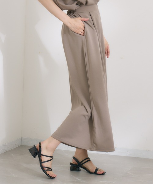 KATHARINE ROSS（キャサリンロス）の「【KATHARINE ROSS】仮撚りタックワイドパンツ（スラックス・レディース・ブラック/モカ・MEDIUM）」の7枚目の写真