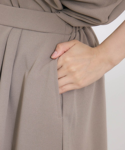 KATHARINE ROSS（キャサリンロス）の「【KATHARINE ROSS】仮撚りタックワイドパンツ（スラックス・レディース・ブラック/モカ・MEDIUM）」の9枚目の写真