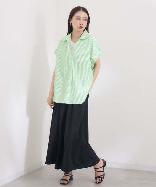 KATHARINE ROSS（キャサリンロス）の「【KATHARINE ROSS】仮撚りタックワイドパンツ（スラックス・レディース・ブラック/モカ・MEDIUM）」の14枚目の写真