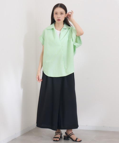 KATHARINE ROSS（キャサリンロス）の「【KATHARINE ROSS】仮撚りタックワイドパンツ（スラックス・レディース・ブラック/モカ・MEDIUM）」の15枚目の写真