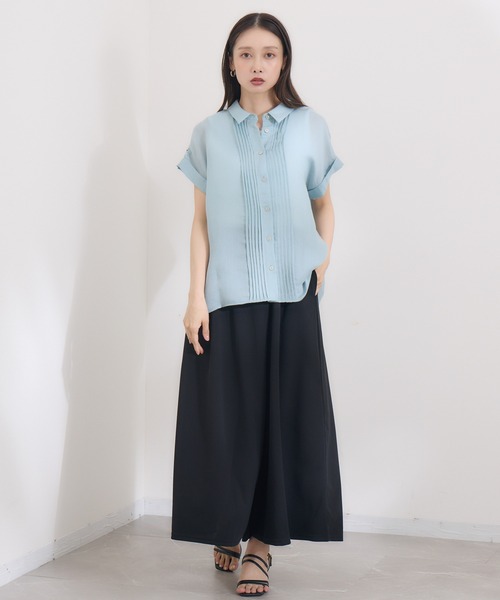 KATHARINE ROSS（キャサリンロス）の「【KATHARINE ROSS】仮撚りタックワイドパンツ（スラックス・レディース・ブラック/モカ・MEDIUM）」の17枚目の写真