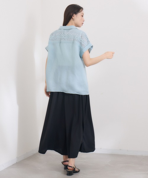 KATHARINE ROSS（キャサリンロス）の「【KATHARINE ROSS】仮撚りタックワイドパンツ（スラックス・レディース・ブラック/モカ・MEDIUM）」の18枚目の写真