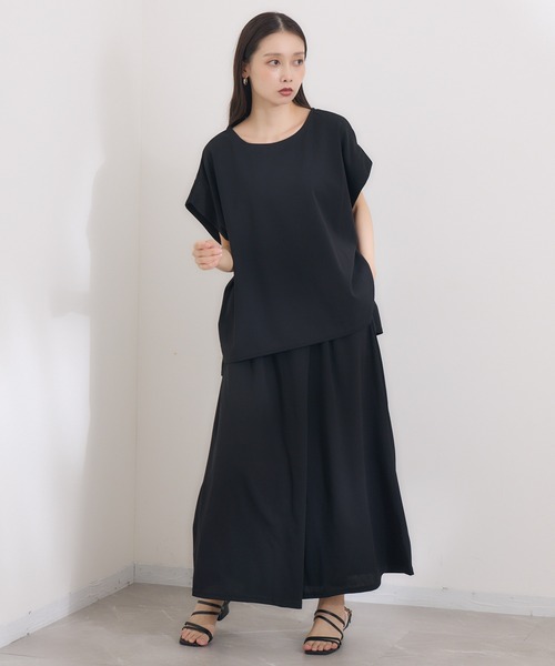 KATHARINE ROSS（キャサリンロス）の「【KATHARINE ROSS】仮撚りタックワイドパンツ（スラックス・レディース・ブラック/モカ・MEDIUM）」の21枚目の写真