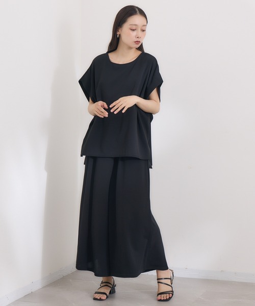 KATHARINE ROSS（キャサリンロス）の「【KATHARINE ROSS】仮撚りタックワイドパンツ（スラックス・レディース・ブラック/モカ・MEDIUM）」の22枚目の写真