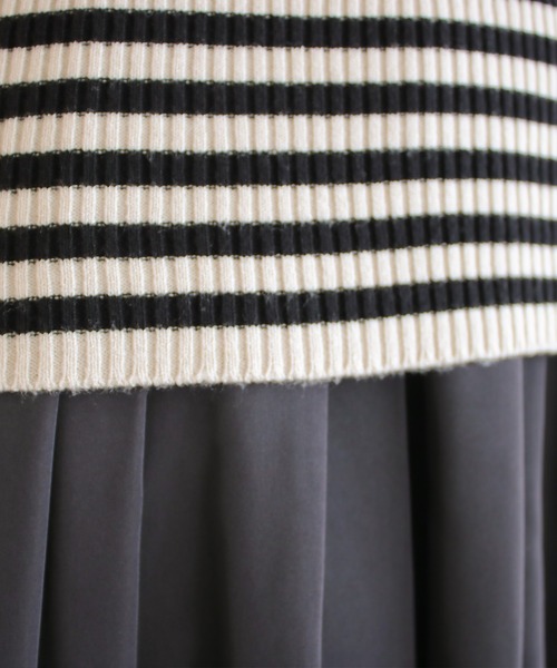 Social GIRL（ソーシャルガール）の「フレア袖ハイネックボーダーニット リブニット（ニット/セーター・レディース・ブラウン/ブラック・M）」の13枚目の写真