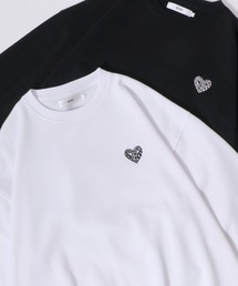 2026AW新色追加 SITRY Heart Embroidery Sweat Shirt/別注 オーバーサイズ ハートロゴ ワンポイントラメ刺繍 裏起毛 スウェット トレーナー