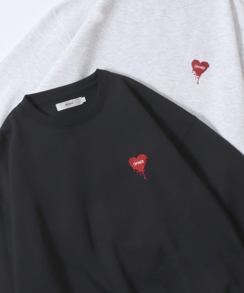 SITRY（シトリー）の「SITRY Flower ＆ Heart Embroidery Sweat Shirt/別注 オーバーサイズ フラワー ハートロゴ ワンポイントラメ刺繍 裏起毛 スウェット トレーナー（スウェット・レディース・グレー系その他2/ホワイト/ホワイト系その他/アッシュグレー/ブラック系その他/ホワイト系その他2/ブラック/グレー系その他/ブラック系その他2/グレー系その他3/グレー系その他4/グレー系その他5/ホワイト系その他3/ブラック系その他4/ホワイト系その他5/ホワイト系その他4/ブラック系その他3/ブラック系その他5/ネイビー/ネイビー系/グレー系その他7/グレー系その他6/ブラック系その他7/ブラック系その他6/ブラウン/ブラウン系その他・M/L/XL）」の14枚目の写真