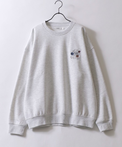セール】SITRY Flower ＆ Heart Embroidery Sweat Shirt/別注