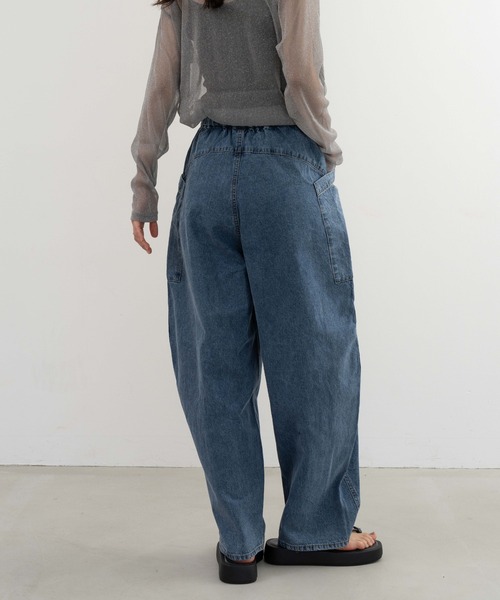 refinedworks(リファインドワークス)の「【refinedworks】ブラスト加工をしっかりめにかけているデニムパンツ(デニムパンツ・レディース・ブラック/ネイビー・FREE)」の9枚目の写真