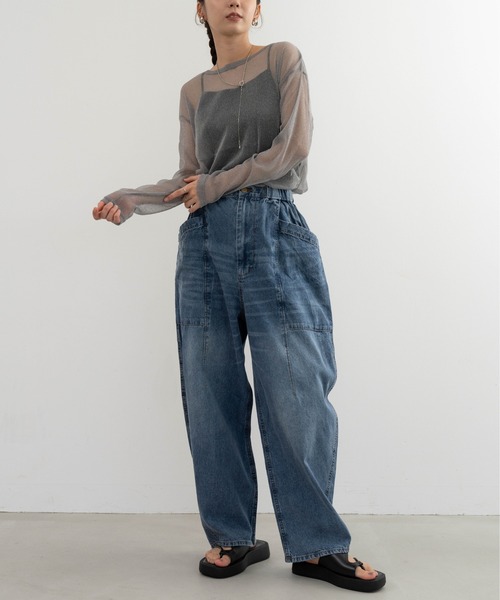 refinedworks(リファインドワークス)の「【refinedworks】ブラスト加工をしっかりめにかけているデニムパンツ(デニムパンツ・レディース・ブラック/ネイビー・FREE)」の22枚目の写真