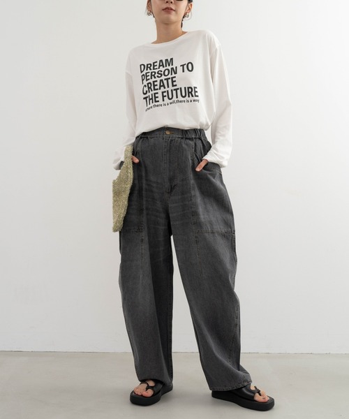 refinedworks(リファインドワークス)の「【refinedworks】ブラスト加工をしっかりめにかけているデニムパンツ(デニムパンツ・レディース・ブラック/ネイビー・FREE)」の18枚目の写真