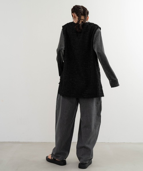 refinedworks(リファインドワークス)の「【refinedworks】ブラスト加工をしっかりめにかけているデニムパンツ(デニムパンツ・レディース・ブラック/ネイビー・FREE)」の16枚目の写真