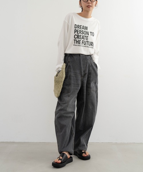 refinedworks(リファインドワークス)の「【refinedworks】ブラスト加工をしっかりめにかけているデニムパンツ(デニムパンツ・レディース・ブラック/ネイビー・FREE)」の15枚目の写真