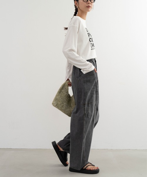 refinedworks(リファインドワークス)の「【refinedworks】ブラスト加工をしっかりめにかけているデニムパンツ(デニムパンツ・レディース・ブラック/ネイビー・FREE)」の14枚目の写真