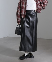 DIANTE レザースカート　ブラック mi via loca スカート フェイクレザーフロントZIPスカート : ZOZOTOWN