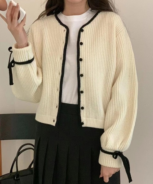 Girly Doll(ガーリードール)の「リボン袖ニットカーディガン(カーディガン/ボレロ・レディース・ブラック/グレー/ブラウン・F)」の12枚目の写真