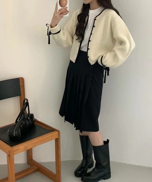 Girly Doll(ガーリードール)の「リボン袖ニットカーディガン(カーディガン/ボレロ・レディース・ブラック/グレー/ブラウン・F)」の13枚目の写真