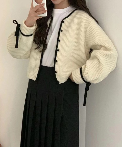 Girly Doll(ガーリードール)の「リボン袖ニットカーディガン(カーディガン/ボレロ・レディース・ブラック/グレー/ブラウン・F)」の14枚目の写真
