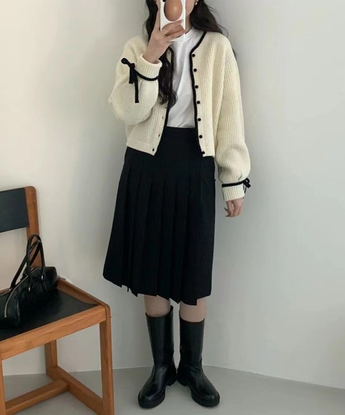 Girly Doll(ガーリードール)の「リボン袖ニットカーディガン(カーディガン/ボレロ・レディース・ブラック/グレー/ブラウン・F)」の19枚目の写真