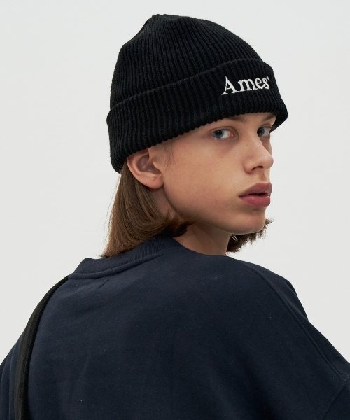 AMESWORLDWIDE（アメスワールドワイド）の「A'GEM/9 × .kom 『AMESWORLDWIDE/アメスワールドワイド』COLORED LOGO BEANIE/カラードロゴ ビーニー（ニットキャップ/ビーニー・レディース・ホワイト/ブルー/ブラック/ピンク/グリーン・FREE）」の11枚目の写真