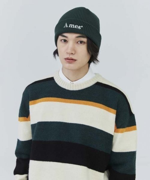 AMESWORLDWIDE（アメスワールドワイド）の「A'GEM/9 × .kom 『AMESWORLDWIDE/アメスワールドワイド』COLORED LOGO BEANIE/カラードロゴ ビーニー（ニットキャップ/ビーニー・レディース・ホワイト/ブルー/ブラック/ピンク/グリーン・FREE）」の13枚目の写真
