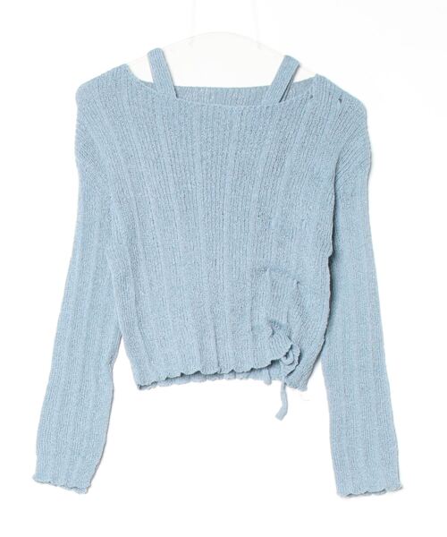 gossip！ロサンゼルス（ゴシップロサンゼルス）の「Y2K ワンオフショルダークロップニット+スリーブレスセット（ニット/セーター・レディース・ブラウン/ブラック/ブルー/ピンク/オフホワイト/アイボリー/カーキ/グリーン/ベージュ・FREE）」の20枚目の写真