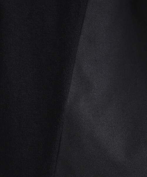 SHOO・LA・RUE（シューラルー）の「【洗える/5分袖】バックギャザー 異素材切替トップス（Tシャツ/カットソー・レディース・ブラック/ブルーグリーン/ベージュ・04/03/02/01）」の7枚目の写真