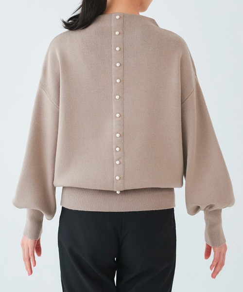 洗える ｜ 選べるデザイン パールボタン アンチピリング ニット