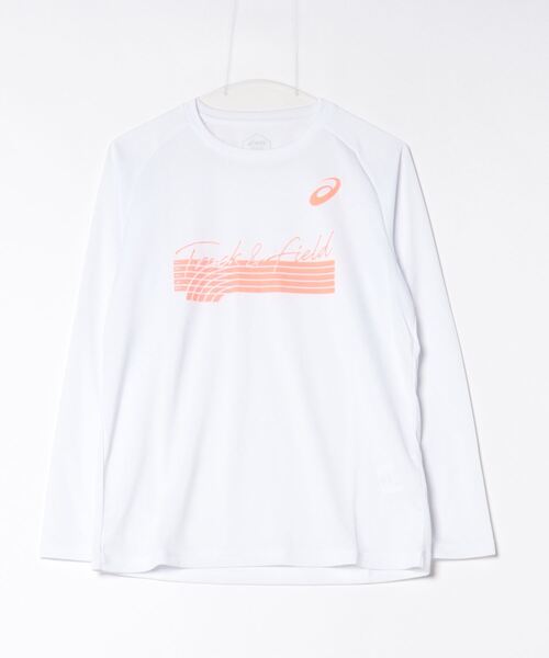 ASICS(アシックス)の「アシックス ASICS MEN GRAPHIC LONG SLEEVE TOP(Tシャツ/カットソー・メンズ・ホワイト・S/M/L/XL)」の1枚目の写真