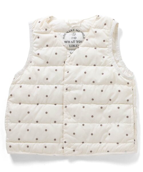 BREEZE(ブリーズ)の「【WEB限定】ライトダウンベスト(ダウンベスト・キッズ・ブラウン/ピンク/ネイビー/イエロー/ブラック/アイボリー・80/90/100/110/120/130/140)」の3枚目の写真