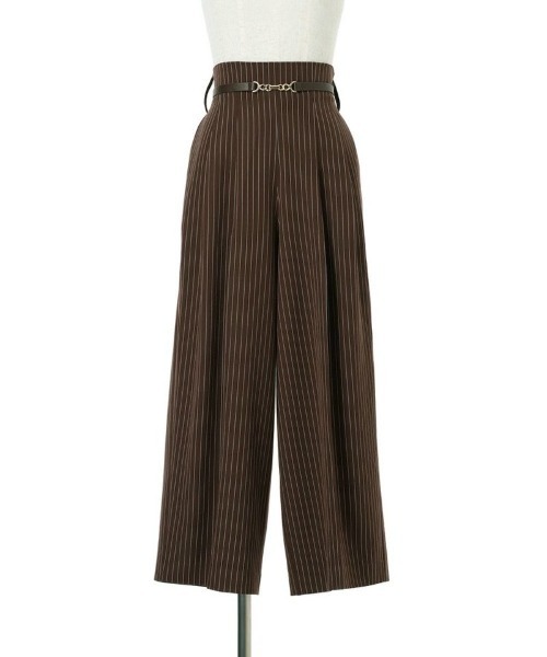 F i.n.t（フィント）の「【セットアップ対応/2サイズ展開】ビットベルト付きレジメストライプパンツ/F&A/fint（その他パンツ・レディース・グレー×ホワイト/ブラウン・2/1）」の20枚目の写真