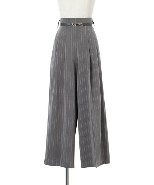 F i.n.t（フィント）の「【セットアップ対応/2サイズ展開】ビットベルト付きレジメストライプパンツ/F&A/fint（その他パンツ・レディース・グレー×ホワイト/ブラウン・2/1）」の21枚目の写真