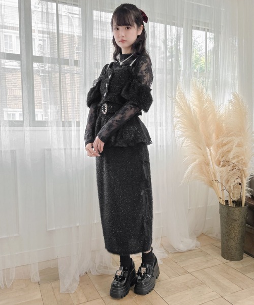 couture BY ROJITA（クチュールバイロジータ）の「ラメフェザービスチェ×レースTOPS SET（Tシャツ/カットソー・レディース・ホワイト/ブラック/グレー・FREE）」の22枚目の写真