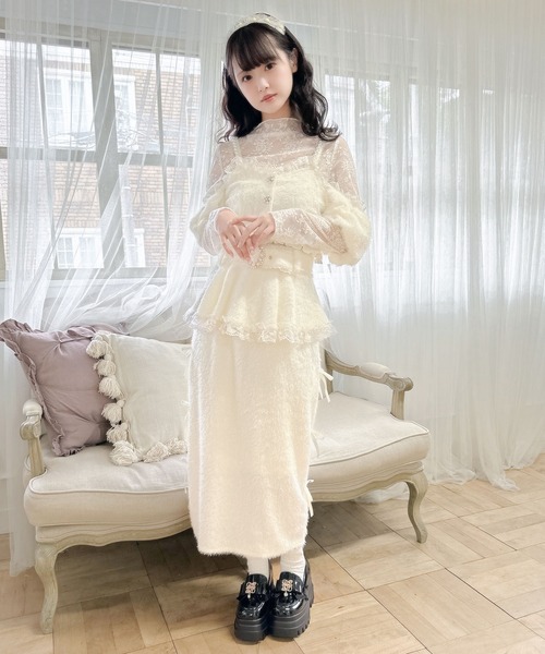 ラムシェ　グレーラメビスチェ AZUL BY MOUSSY ラメカットビスチェセットトップス L/GRY1