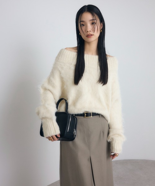 セール】アルパカタッチオフショルニット（ニット/セーター）｜Bonjour