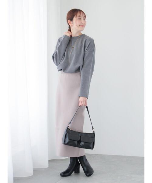 Te chichi TERRASSE（テチチテラス）の「【丈が選べる】ニットナロースカート（スカート・レディース・ベージュ/ブラック/ブルー/チャコールグレー/オフホワイト・ﾌﾘｰ(M)/ﾌﾘｰ(L)）」の11枚目の写真