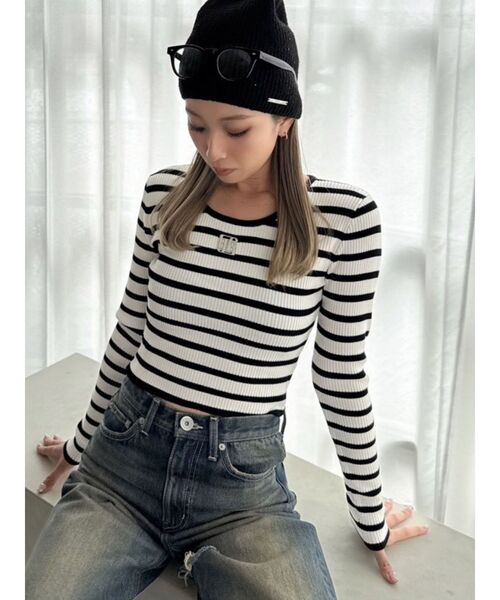 GYDA(ジェイダ)の「GYGYプレートニットトップス(ニット/セーター・レディース・シルバー/オフホワイト/その他1/ブラック・FREE)」の7枚目の写真