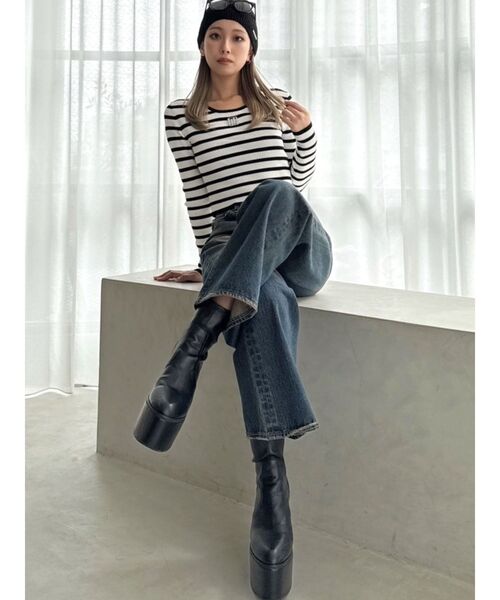 GYDA(ジェイダ)の「GYGYプレートニットトップス(ニット/セーター・レディース・シルバー/オフホワイト/その他1/ブラック・FREE)」の8枚目の写真