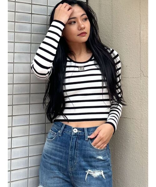 GYDA(ジェイダ)の「GYGYプレートニットトップス(ニット/セーター・レディース・シルバー/オフホワイト/その他1/ブラック・FREE)」の13枚目の写真