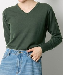 高身長 毛玉ができにくい洗えるVネックセーター (トールサイズ)