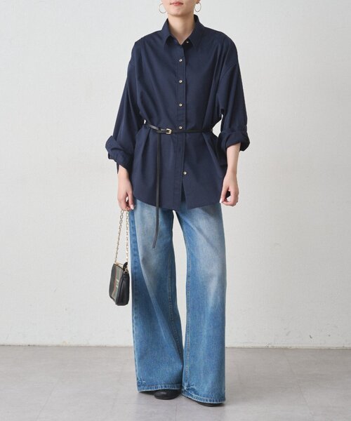 セール】サテンBIGシャツ（シャツ/ブラウス）｜LOUNGEDRESS（ラウンジ