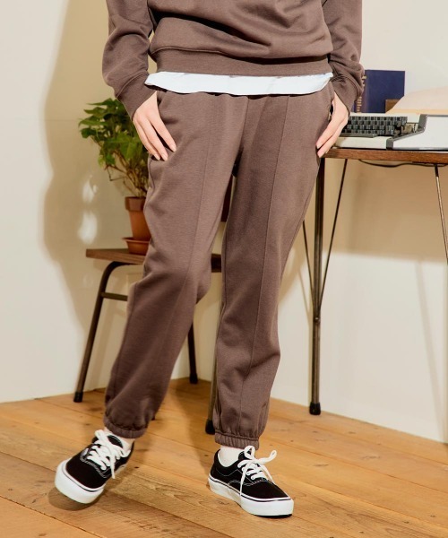 【くーにゃん】スウェットジョガーパンツセット ブラウンLサイズ 楽天市場】スウェットパンツ レディース 裏起毛 絞り紐 ジョガーパンツ