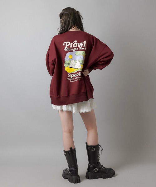 SPINNS（スピンズ）の「オバケカップルデザインビッグスウェット（スウェット・レディース・スミクロ/杢グレー/キナリ/オレンジ/バーガンディー・ONESIZE）」の16枚目の写真